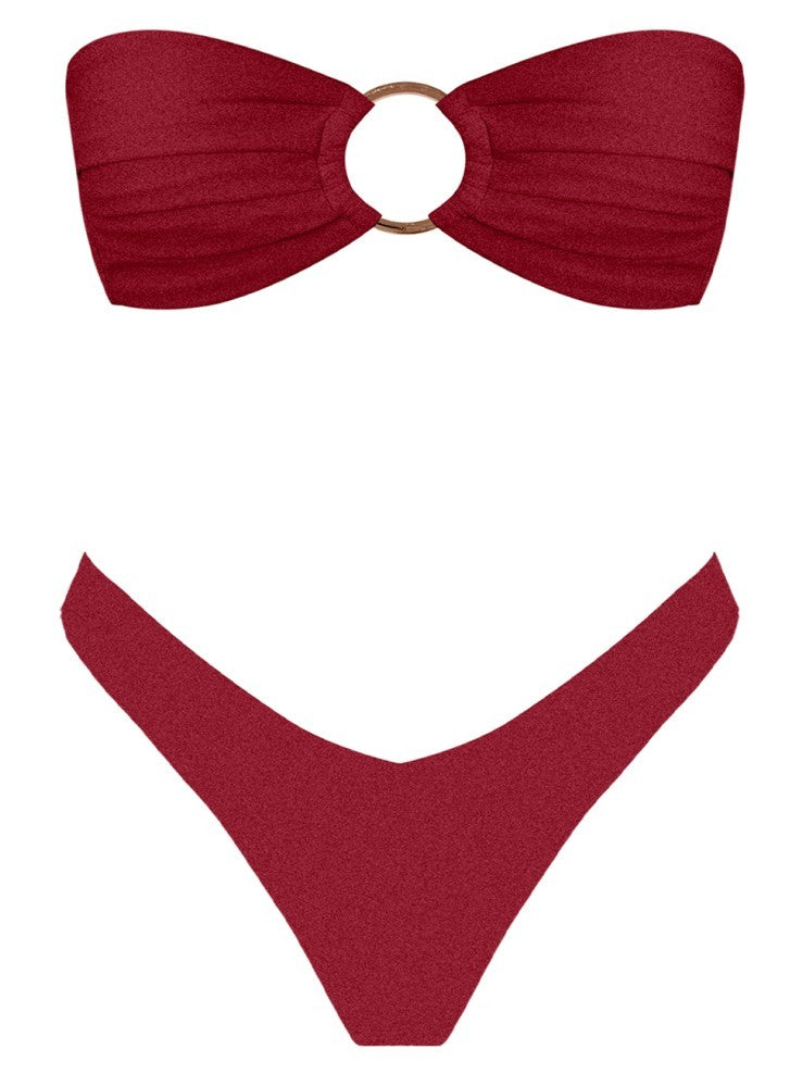 Ruby Red Two Piece Bikini Set