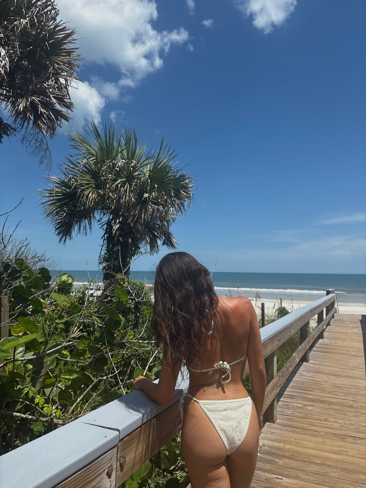 Ivory Knit Two Piece Bikini Set