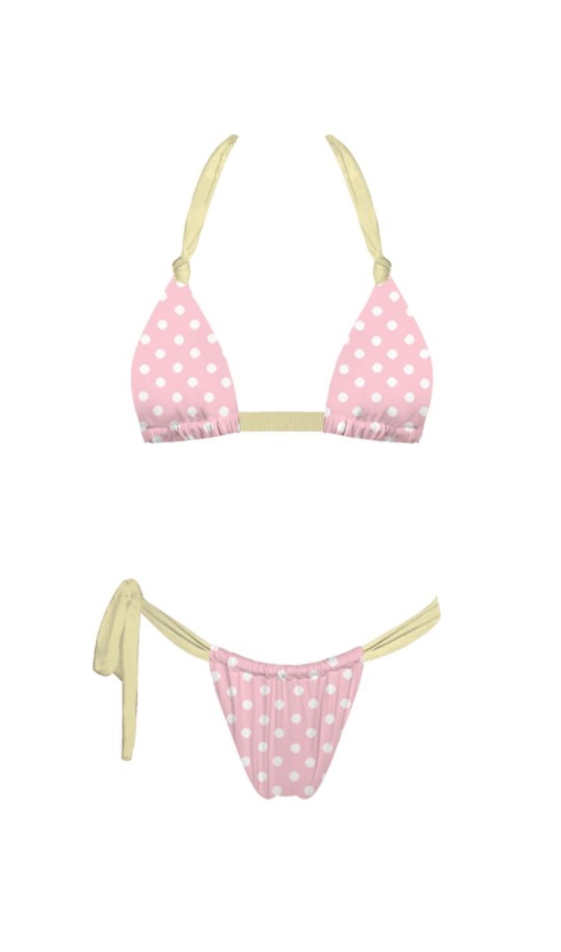 Pink Lemonade Polka Dot Bikini Set