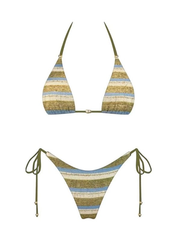 Céla Striped Two Piece Bikini Set